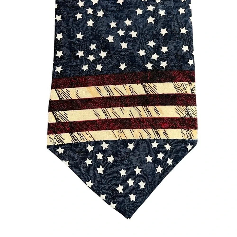 Tango by Max Raab Americana Series Starry Flowers of Liberty Cotton Tie USA